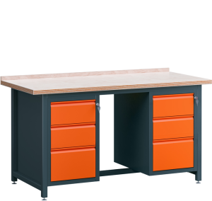 WB 1000kg - L3/S6+P+S6 - Stół warsztatowy